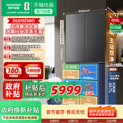 国补15%丨容声大冰象603L