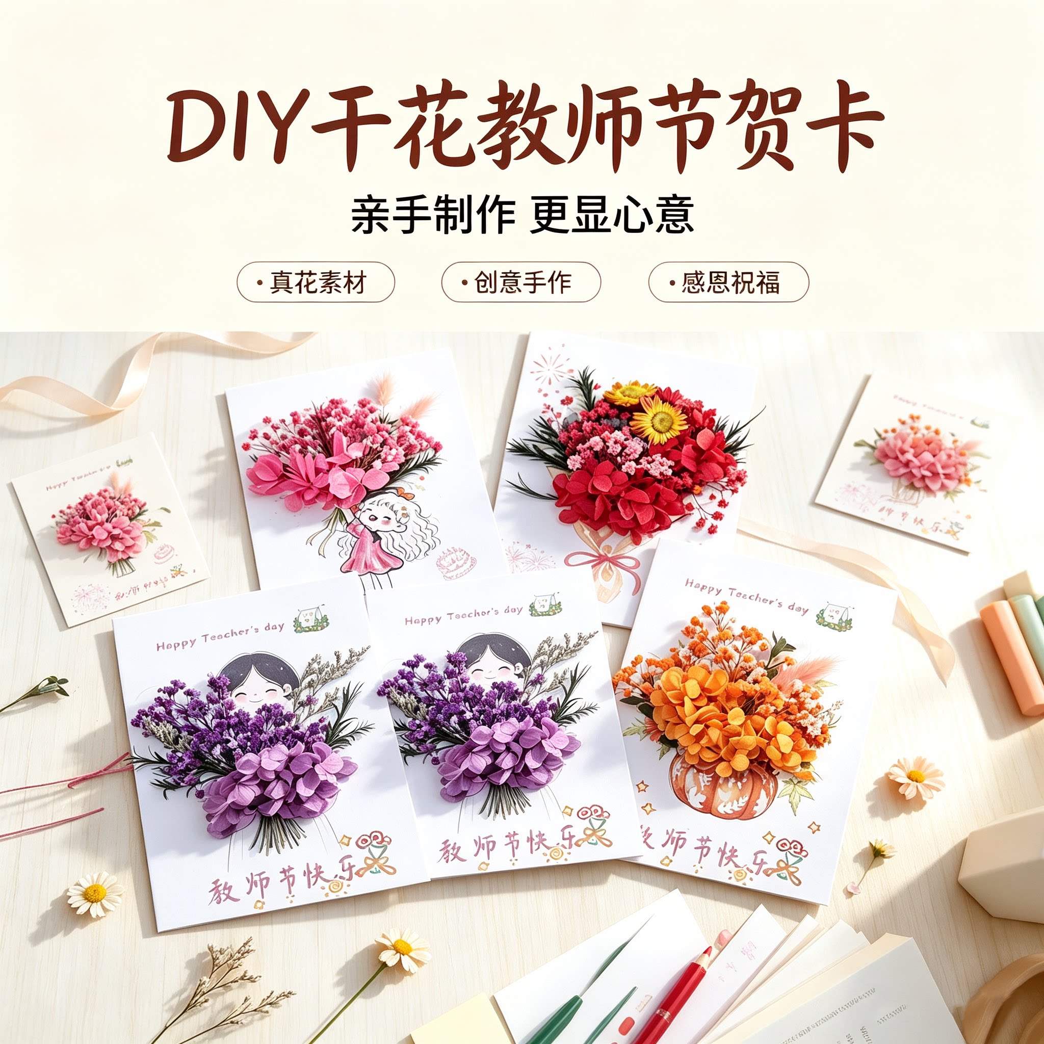 教师节礼物录音贺卡diy手工制创意礼盒/礼品套组
