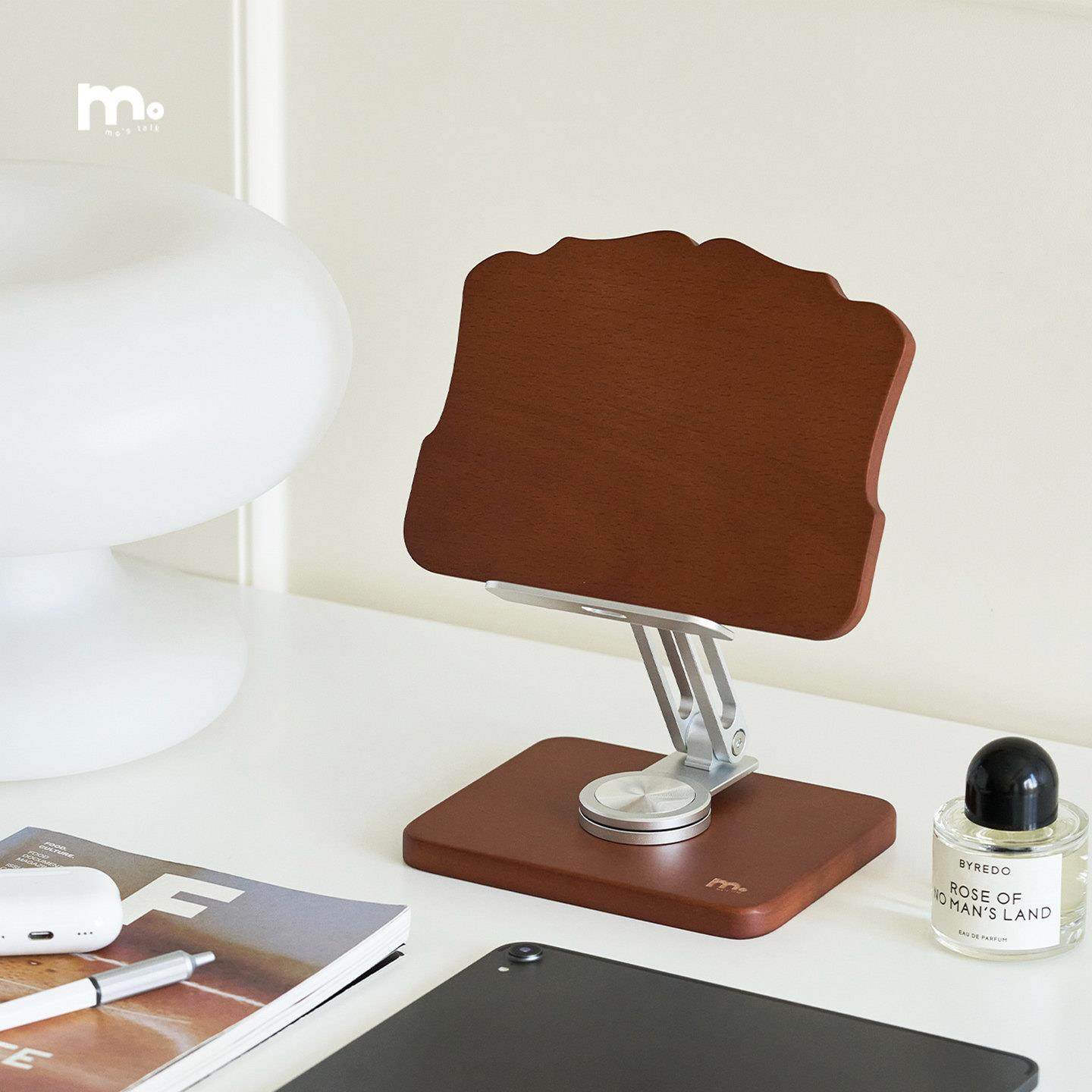 莫语 多功能平板电脑架实木覆古桌面铝合金360度旋转ipad阅读架,收纳整理,手机收纳盒,淘宝优惠券,粉丝福利购,淘宝优惠卷