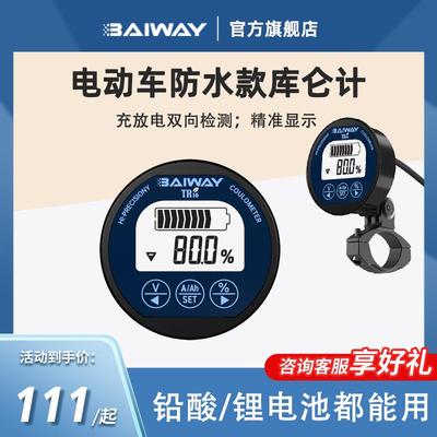 TR16防水库仑计电瓶电动车电摩三轮车电量显示器表电池容量检测仪