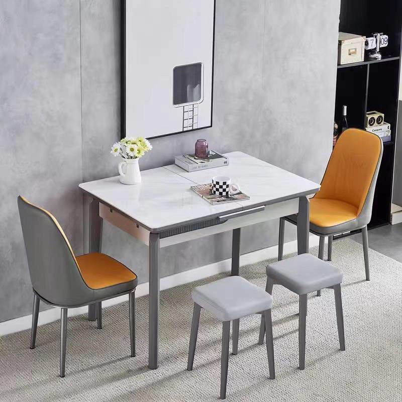 意式轻奢可伸缩折叠岩板餐桌椅组合现代简约家用小户型长方形饭桌,住宅家具,岩板餐桌,淘宝优惠券,粉丝福利购,淘宝优惠卷