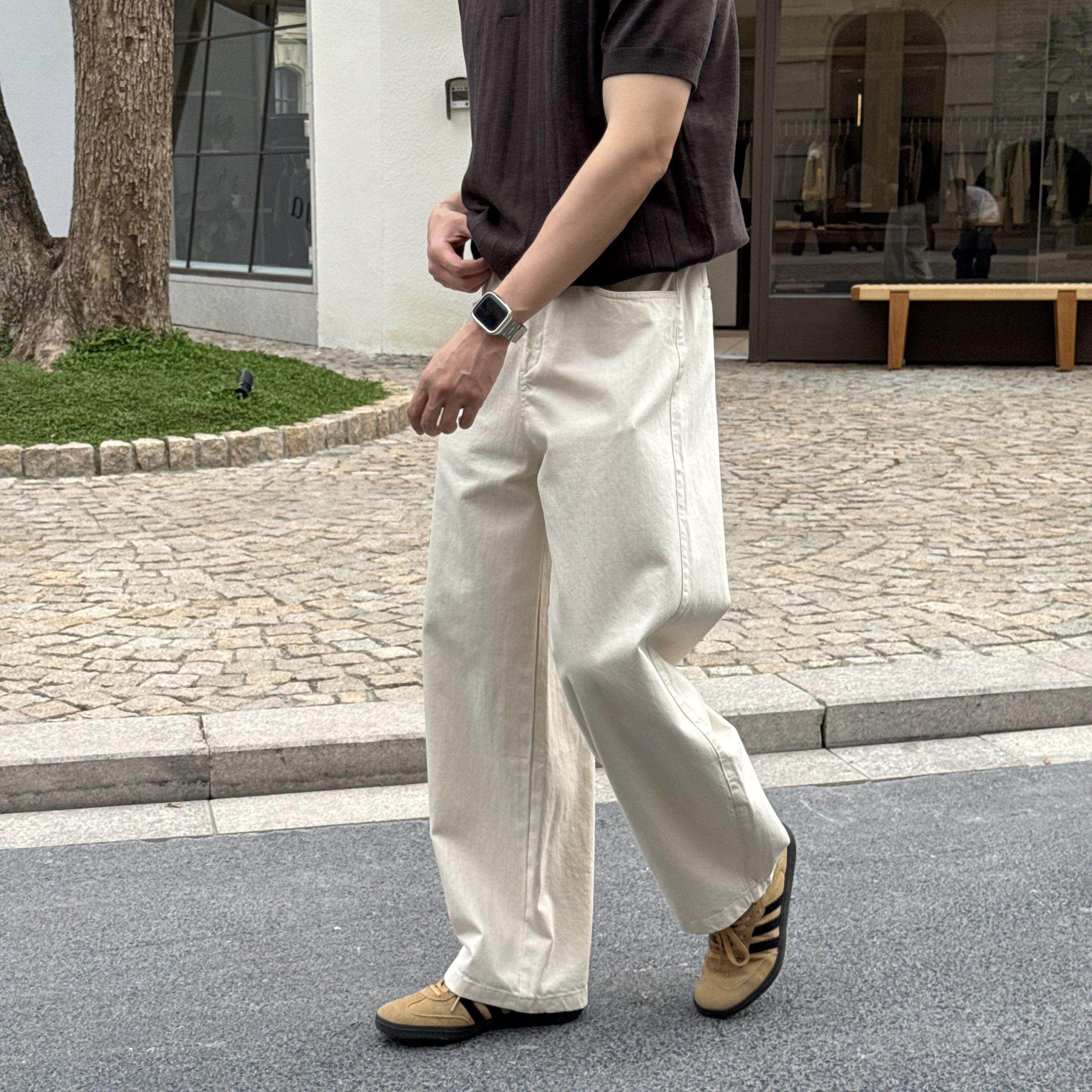 马克斯星球 春秋季美式覆古浅色弯刀牛仔裤男生休闲 简约宽松长裤