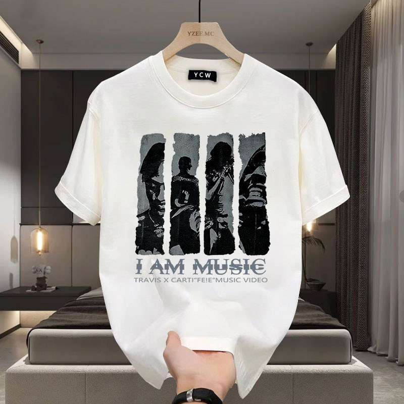 轻奢高级感男士ins短袖t恤夏季2026新款大码时尚百搭半袖圆领上衣