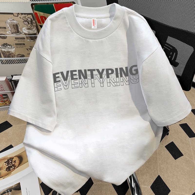 短袖t恤男女夏季薄款潮流宽松重磅纯棉青少年男生半袖情侣体恤衫