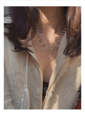 半觉【白昼轻声】满天星设计款珍珠项链925银重手工高级感