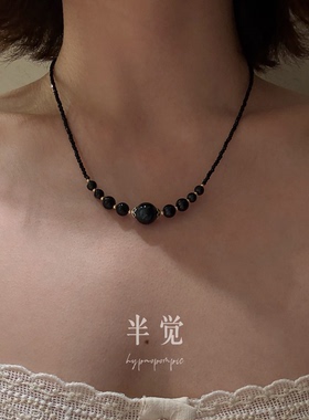 半觉黑蝶贝（大溪地的妈妈）绝美百搭黑色系高级感时尚项链