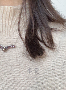 半觉福禄自来绝绝子紫珠微笑轻奢纯银珍珠吊坠项链女士新款饰品