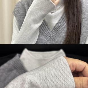 秋冬新款温柔韩系风软糯半高领针织衫女高级感叠穿内搭毛衣上衣