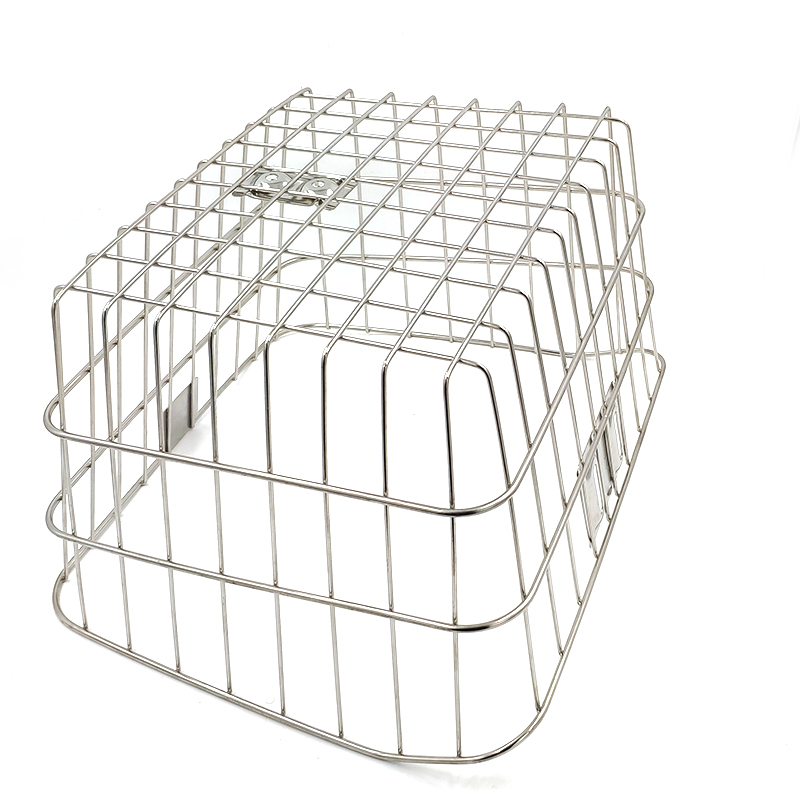 极速电动自行车篮子休闲自行车车筐方形中L号不锈钢车筐骑行配件