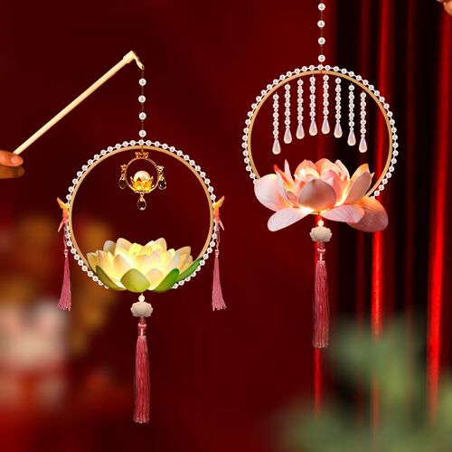 新品中秋节灯笼2024新款儿童手工diy宫L灯手提花灯古风中式户外装