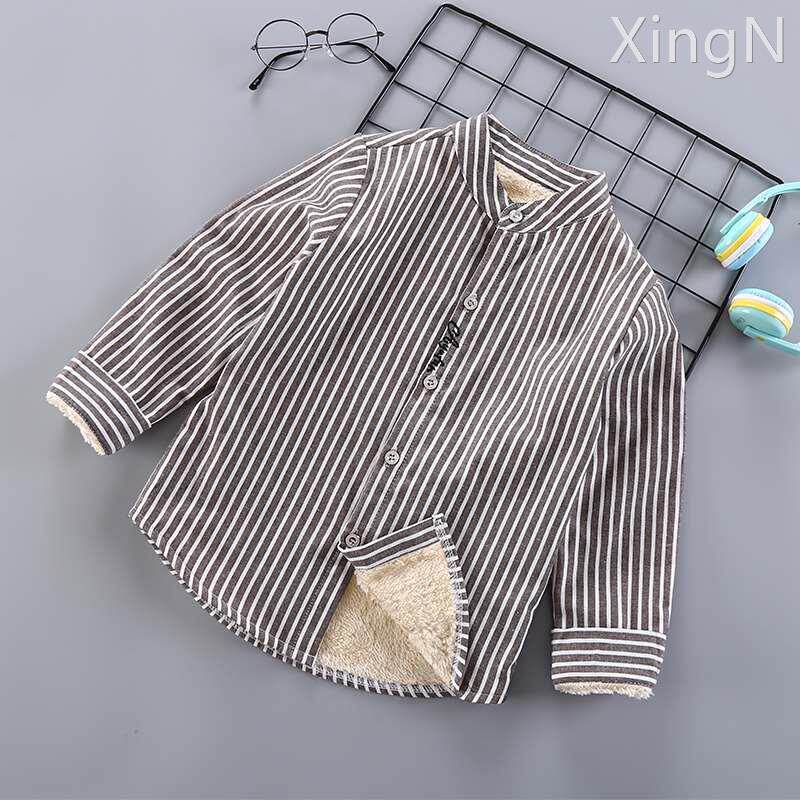 极速宝宝男童g加绒衬衫儿童韩版加厚棉衬衣男孩春秋长袖新款秋冬