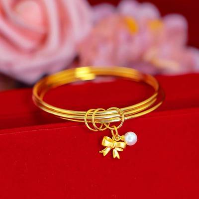 极速Gold version bow pendanwt Vietnamese sand gold womens f
