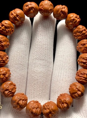 极速龙纹桃核雕刻小籽十八罗汉核雕手串桃木手Q链男非橄榄核猴头