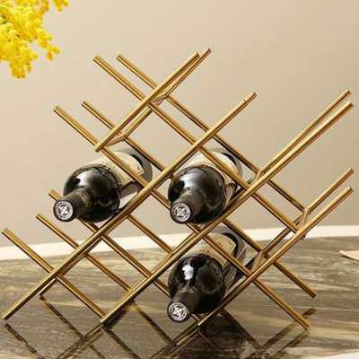新品红酒酒架置物架客q厅酒柜家用餐桌装饰品轻奢简约欧式摆件