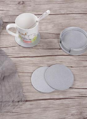 极速6 Pcs Round Square Marble Leather Table RCup Placemats