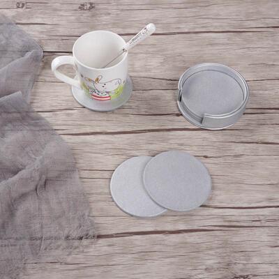 极速6 Pcs Round Square Marble Leather Table RCup Placemats