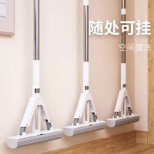 极速帮主妇2021新款吸水海绵免手洗一拖净懒人家S用胶棉式拖把头