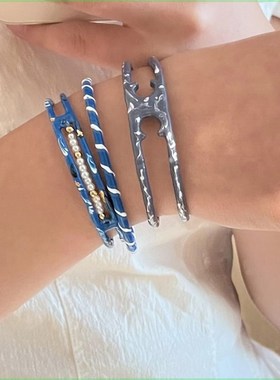 速发Women's Double Color Matching Fashion Bracelet Hand Jewe