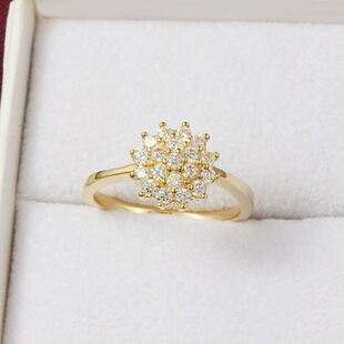 极速14K Yellow Gold 1.5 Carats Diamond RLing for Women Luxur