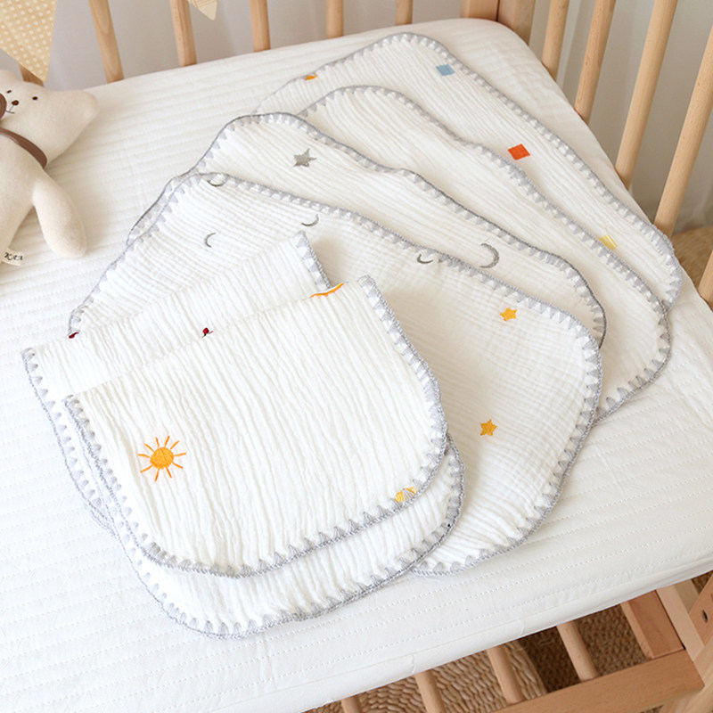 新品新生婴儿枕头全棉纱布s云片枕巾0-3个月平枕初生宝宝防吐奶小