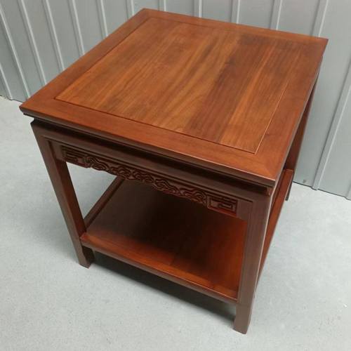 极速全实木小方桌沙发侧边几角几榆木客厅四方小S茶几胡桃色新中