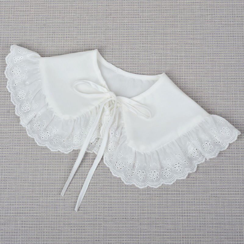 新品单独衬衫领子蝴蝶结q绑带荷叶边格子假领子女百搭气质薄款娃