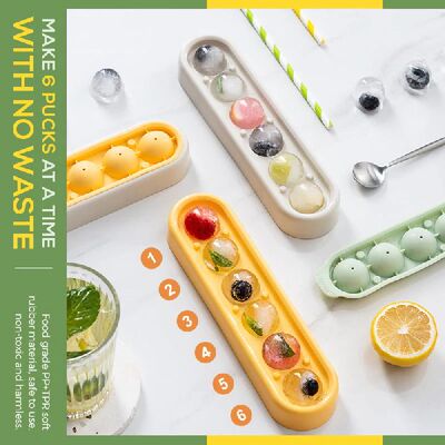 新品6 Balls Silicone Ice Mold Trays Leakage Proof USealing i