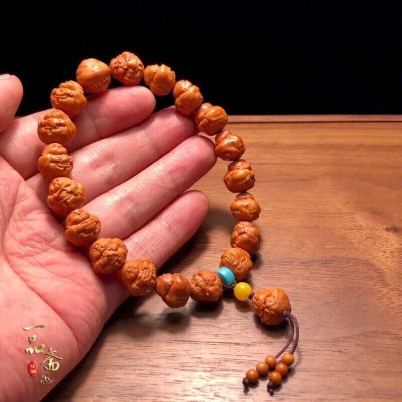 极速龙纹桃核雕刻童子弥勒核雕y笑佛弥勒佛桃木手链小核桃非橄榄