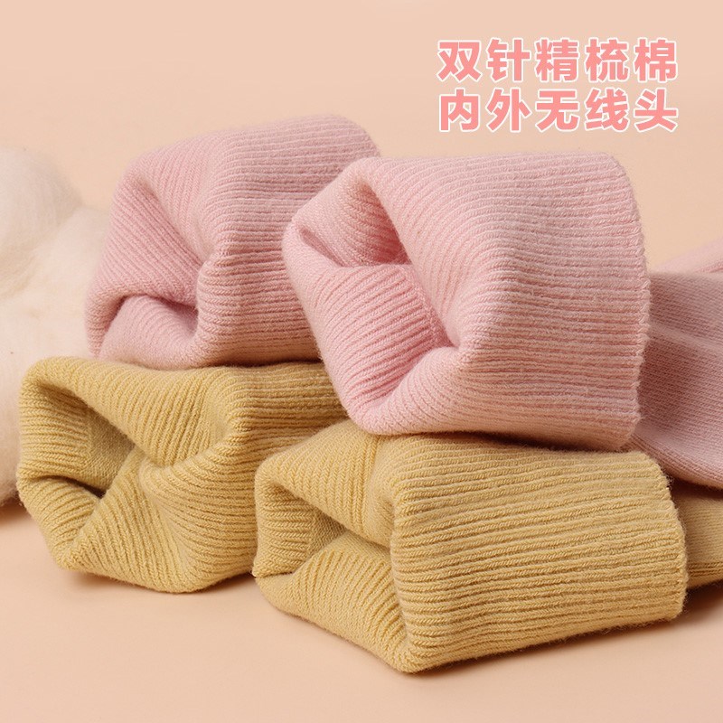 新品秋冬女松口双针加厚中筒袜纯棉简约中长腰女士袜子Z加厚温暖