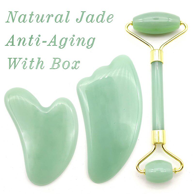 新品Natural Jade Roller Thin Face Massager LifQting Neck bea