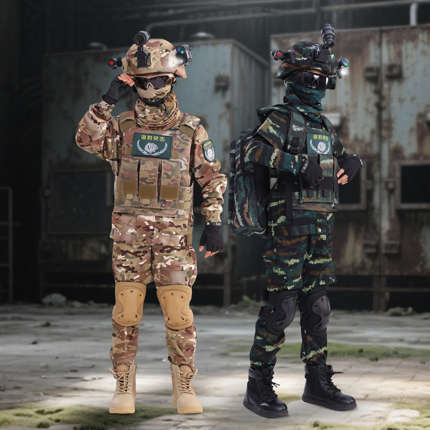 25年新款高端纯棉儿童特种兵套装迷彩套装户外战术军训服装演出服