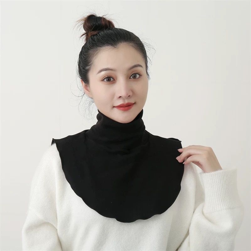 加厚德绒高领高弹假领纯色保暖