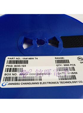 CJ 长电 贴片二极管 1N4148W 丝印 T4 SOD123 原装现货