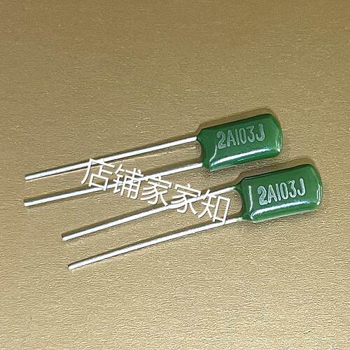 CL11涤纶电容 2A103J 100V103J 10NF 0.01UF 103PF 绿色电容 直插