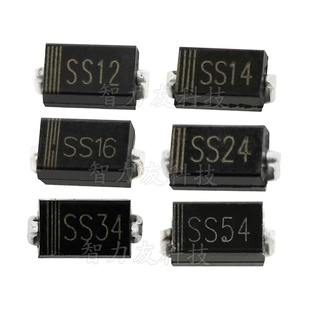 SS24 SS34 214AC SS14 贴片肖特基二极管 SS16 SMA SS12 SS54
