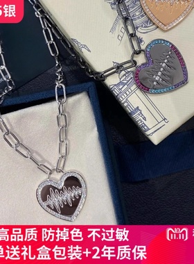 新款跳动的心链条项链女轻奢锁骨