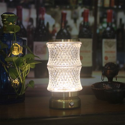 欧式创意个性亚克力竹节桌灯酒吧氛围小夜灯餐吧民宿触摸充电台灯