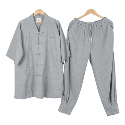 春夏季僧服薄款小褂短袖免绑腿男女款纯棉短褂僧衣中袖七分袖僧袍