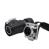 凌科航空插头插座LP16 9芯LED金属内牙母头公座反装