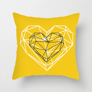 北欧简约暖黄抱枕套靠枕靠垫麋鹿马午睡黄蓝色沙发客厅床头装饰