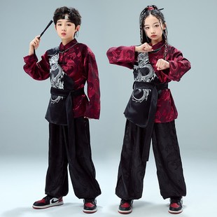 元旦中国风演出服儿童古典合唱武术表演服装汉服男童女孩古装街舞
