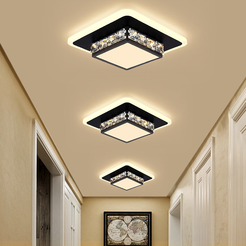 水晶过道灯走廊灯北欧网红门厅入户玄关筒灯阳台简约造型吸顶灯具,家装灯饰光源,嵌入式射灯,淘宝优惠券,粉丝福利购,淘宝优惠卷