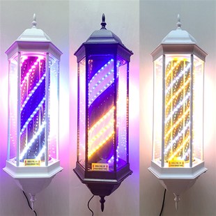 厂家售六角宫灯加亮LED复古奢华防水挂壁旋转美发转灯灯箱