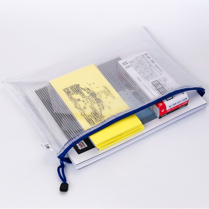 文件袋透明a4拉链资料档案袋塑料文件夹收纳包a5票据袋网格袋防水