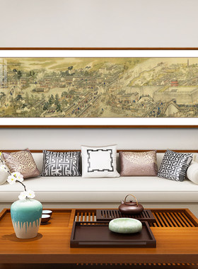 徐杨姑苏繁华图仿古国画新中式客厅装饰画书房茶室办公室背景挂画