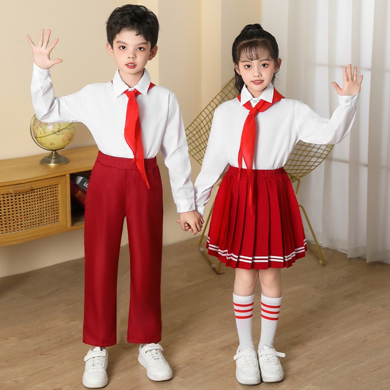 国庆儿童大合唱演出服中小学生男女童诗歌朗诵表演服主持演讲礼服