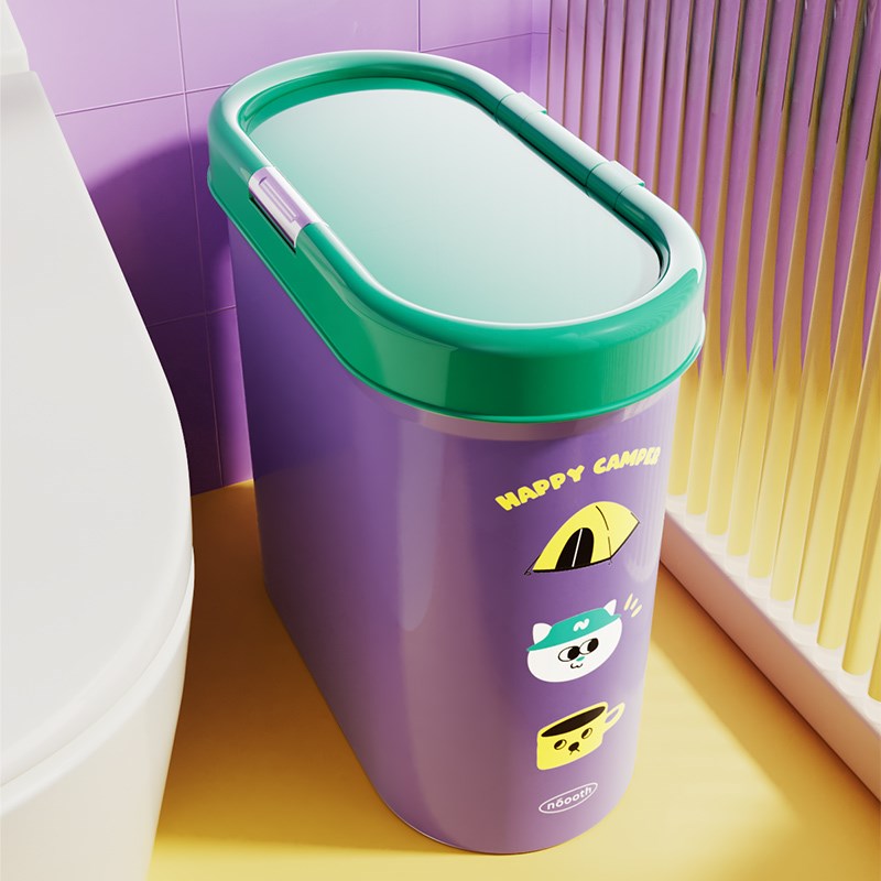 诺室卫生间夹缝垃圾桶窄缝带盖家用2024新款露营猫厕所大号大容量