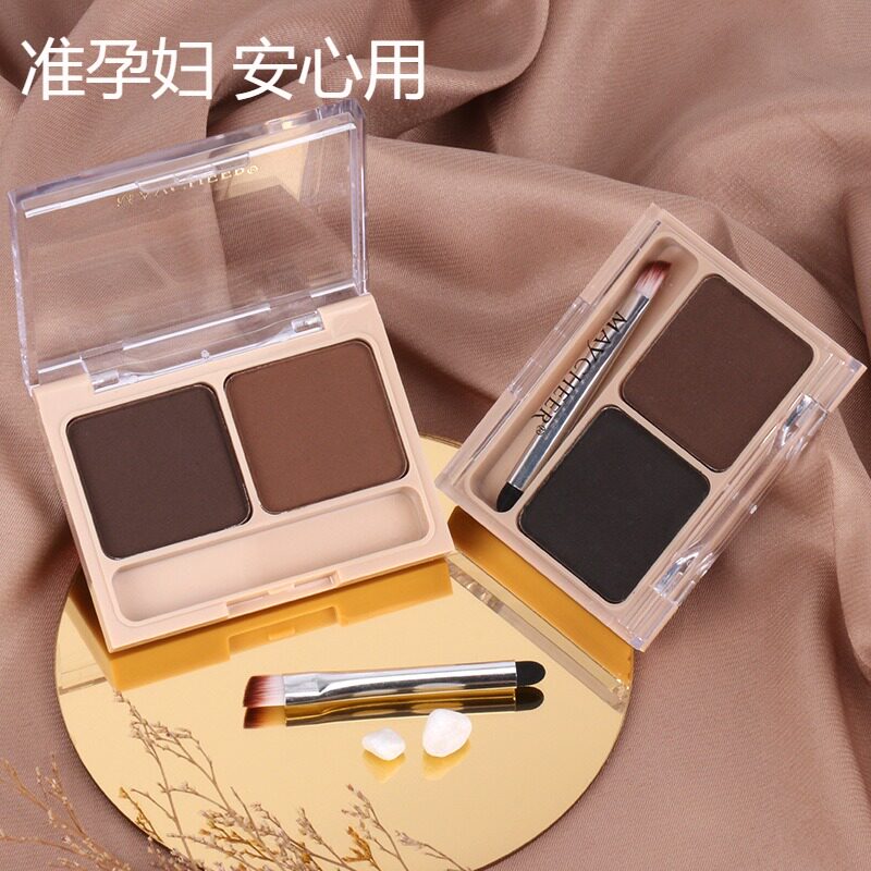 准孕妇双色眉粉防水防汗自然持久不掉色新手初学者棕色双色眉膏
