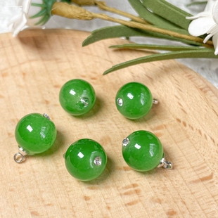 旗袍唐装汉服复古珠光扣子高脚玻璃仿玉石圆形珠子衬衫小纽扣