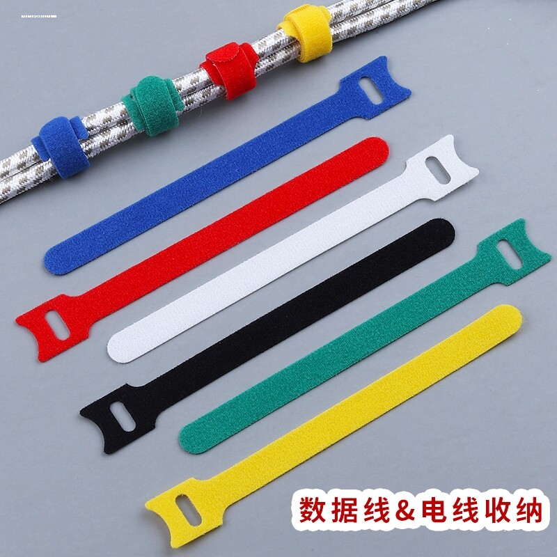 电线T型自粘收纳理线带背对背魔术贴扎带魔鬼粘绕线器集线器整理图片